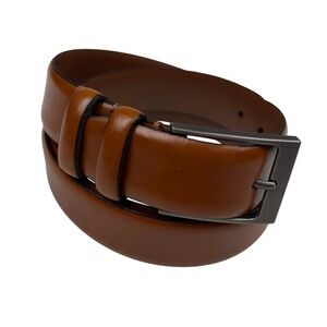 Jos A Bank Men's 46 Brown Leather Dress Belt Italian‎ Made Minimalist 23003262